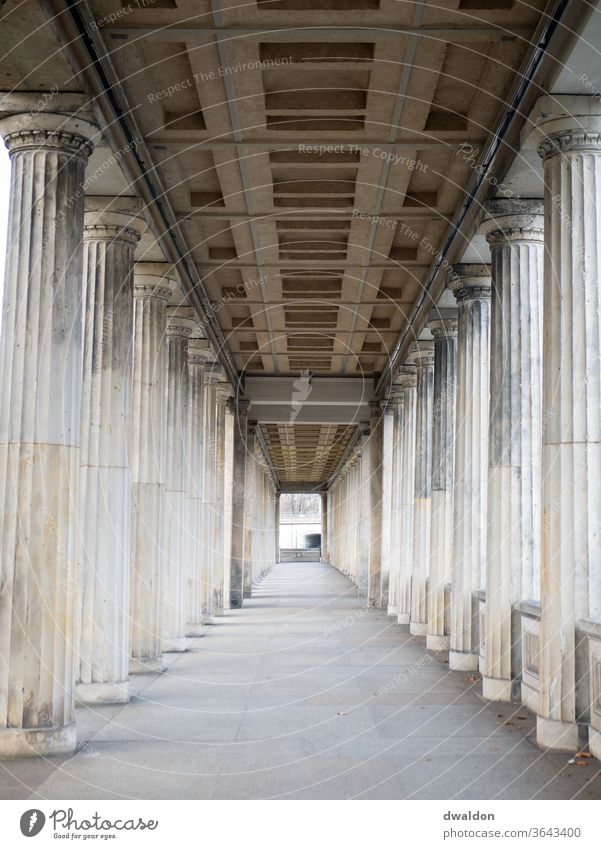 Zwischen den Pfeilern Berlin Säulen Stein Murmel Granit Flur Architektur Tag Ferien & Urlaub & Reisen Farbfoto Felsen Anziehungskraft alt Antiquität