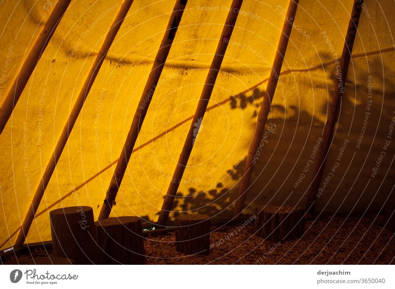 Licht und Schatten - Zelt Romantic, im Inneren des Zeltes. Zauberhaftes Sonnenlicht. Mensch Camping Ferien & Urlaub & Reisen Farbfoto Erholung Sommer Abenteuer