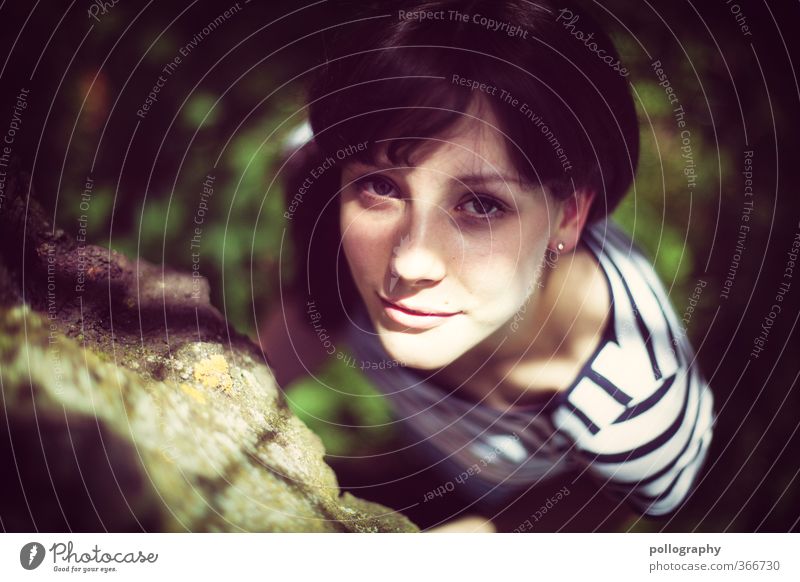 be natural IV Mensch feminin Junge Frau Jugendliche Erwachsene Leben Körper Kopf 1 18-30 Jahre Natur Pflanze Sonnenlicht Sommer Schönes Wetter Baum Gras Garten