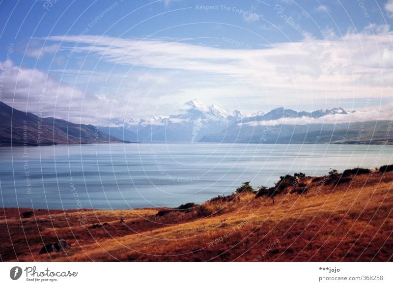 land of blue lakes. Landschaft Berge u. Gebirge Gipfel Schneebedeckte Gipfel See Fernweh Neuseeland Mount Cook Mount Cook National Park Lake Pukaki Gebirgssee