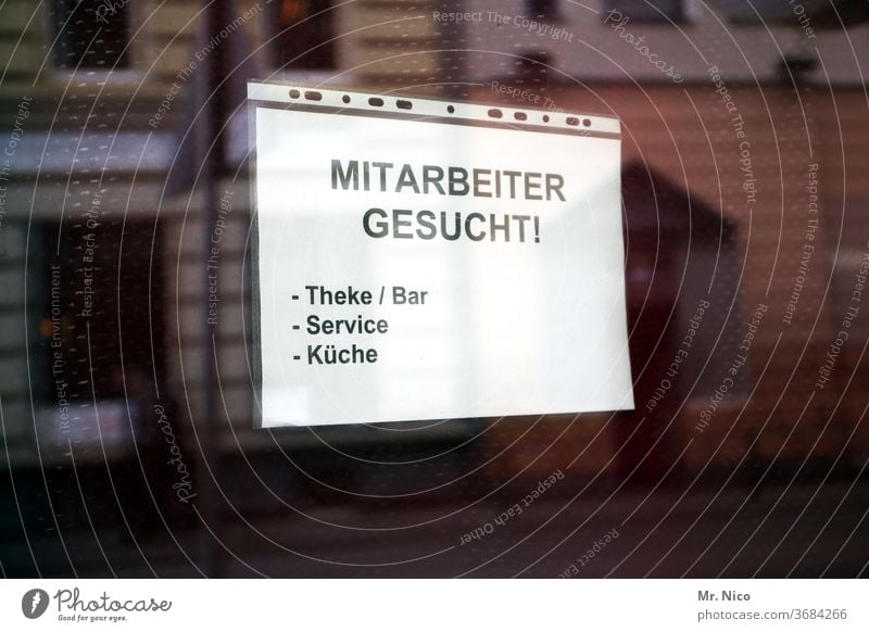 Mitarbeiter gesucht ! job jobsuche jobangebot Arbeit & Erwerbstätigkeit Arbeitsplatz Mitarbeiterin Gastronomie Service Küche Küchenhilfe Theke Bar Barkeeper