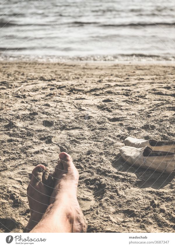 Gleichstrom Strand Meer Sand Wasser Wellen Ferien & Urlaub & Reisen Sommer Erholung Landschaft Schönes Wetter Küste Tourismus Freiheit Sommerurlaub entspannen