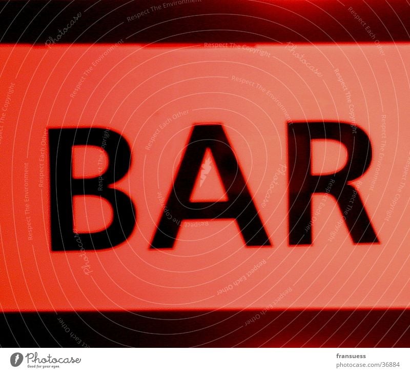 Bar rot Fototechnik Schilder & Markierungen orange Schriftzeichen