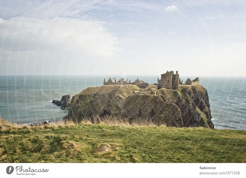 Dunnottar Castle Umwelt Natur Erde Himmel Wolken Gras Feld Felsen Nordsee Meer Aberdeen Schottland ästhetisch außergewöhnlich blau grün uneinnehmbar