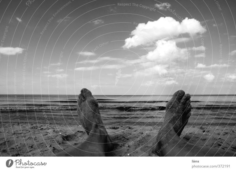 am Sonntag Ostsee Fuß Strand Sand Himmel Wolken