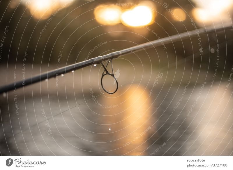 Flussfischer mit Angelrute Sport Fischer Person Erholung Natur See Angler Rolle Menschen fangen Casting Sommer männlich Spaß Wasser Gerät eine Fischen Freizeit