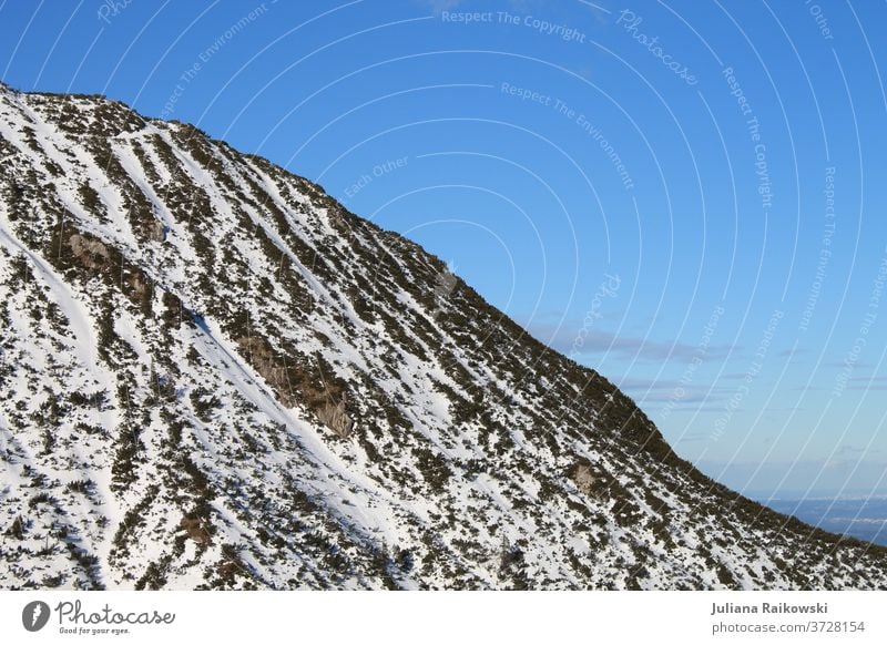 Berg mit Schnee Berge u. Gebirge Natur Landschaft Himmel Felsen Gipfel Alpen Außenaufnahme Schneebedeckte Gipfel Menschenleer Tag Farbfoto Schönes Wetter Umwelt