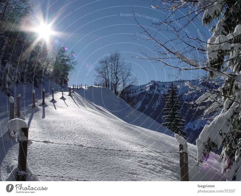 snow landscape Winter ruhig kalt Stimmung Berge u. Gebirge Schnee Sonne