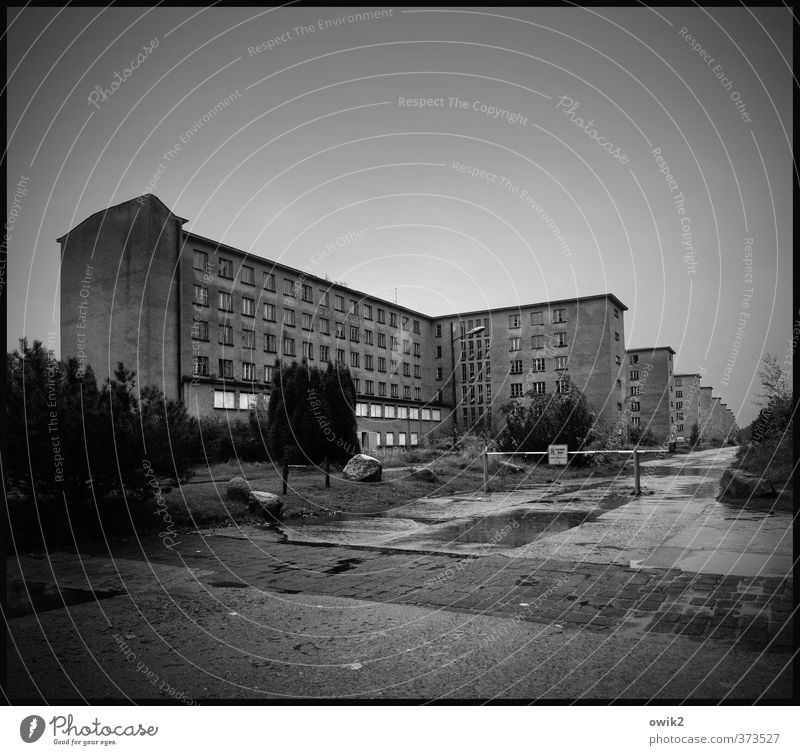 Gruselkabinett Himmel Regen Baum Sträucher Haus Bauwerk Gebäude Architektur Militärgebäude Denkmal bedrohlich dunkel gruselig hässlich historisch hoch trashig