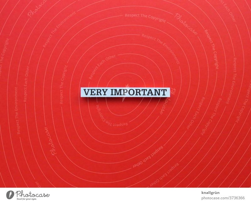 Very important wichtig Englisch Entscheidung very important Erwartung Buchstaben Wort Satz Letter Sprache Text Typographie Lateinisches Alphabet Schriftzeichen