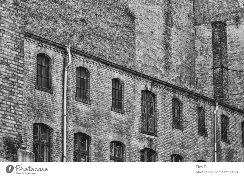 Hinterhof Berlin Schönhauser Allee Prenzlauer Berg Schwarzweißfoto Menschenleer Stadt Tag Hauptstadt Stadtzentrum Altstadt Außenaufnahme Haus Fenster Altbau