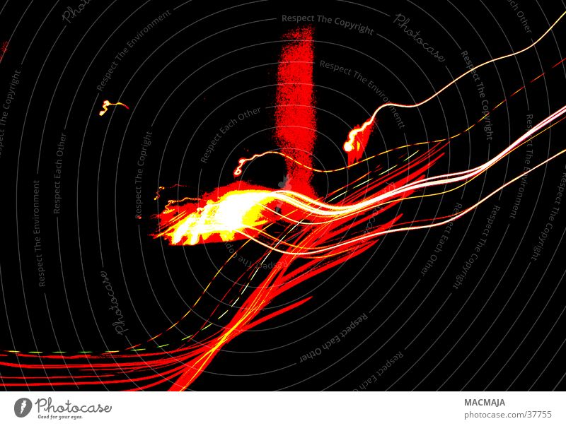 traffic_3 Licht rot gelb schwarz Nacht Verkehr Fototechnik Beleuchtung Scheinwerfer Bewegung