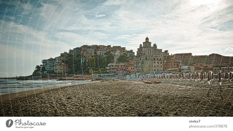 Imperia Sonne Schönes Wetter Strand Meer Hafenstadt Altstadt Dom Schwimmen & Baden Erholung Ferien & Urlaub & Reisen ruhig Küste Ligurien Gedeckte Farben