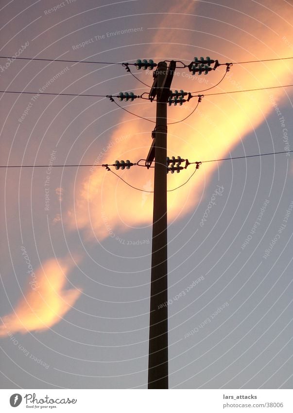 Toskana Strom Strommast Wolken Dämmerung Elba ursprünglich Himmel Sonne