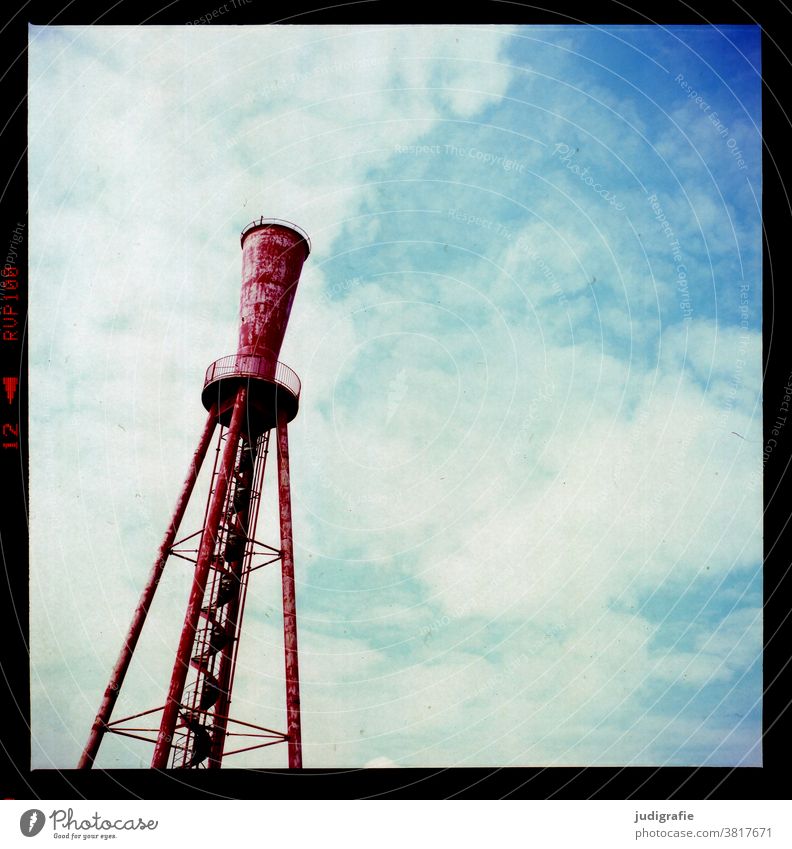 Eckwarderhörne analog. eckwarderhörne Turm Leuchtfeuer Seezeichen Navigation Ostfriesland Küste Himmel Außenaufnahme Farbfoto Schifffahrt