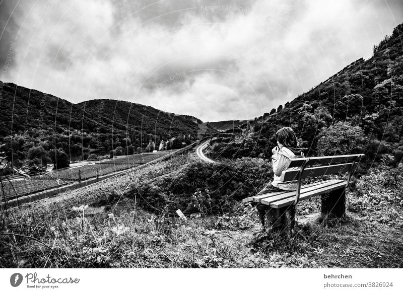 grau in grau | trotzdem schön dunkel Schwarzweißfoto dramatisch Ferien & Urlaub & Reisen Wald Himmel Wolken Umwelt Landschaft Berge u. Gebirge wandern Natur