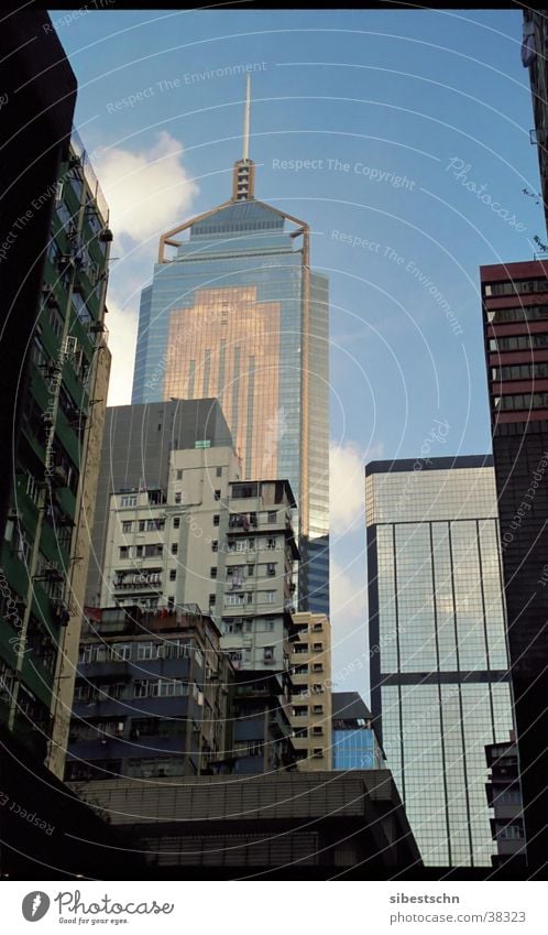 Häuserschlucht Hongkong Stadt China Haus Hochhaus Erfolg