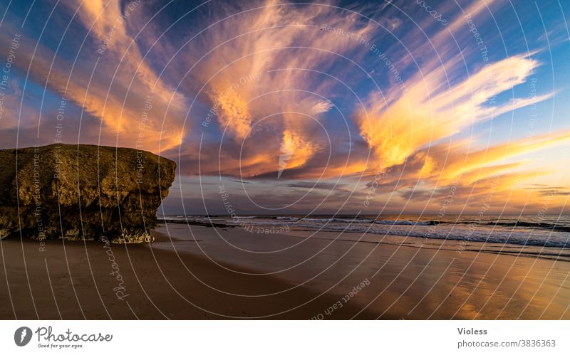 Wolken Schauspiel an der Küste der Algarve Ferien & Urlaub & Reisen Tourismus Ferne Sommer Natur Wellen Meer Sonne Sommerurlaub Sonnenlicht Schönes Wetter