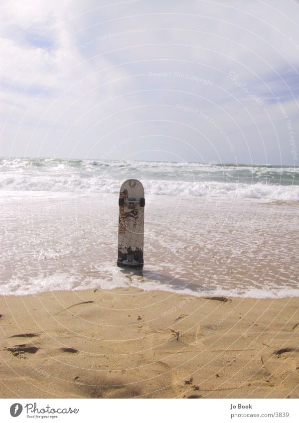 Urban Surfing Skateboarding Strand Meer Frankreich Wellen Fototechnik Board Rolle Sand