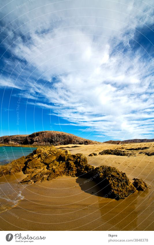 wasser in lanzarote stein himmel wolke strand moschus sommer Felsen Himmel MEER Lagune Sommer Lanzarote Küstenlinie Wasser Flechten Sand Holz braun Wellen Teich