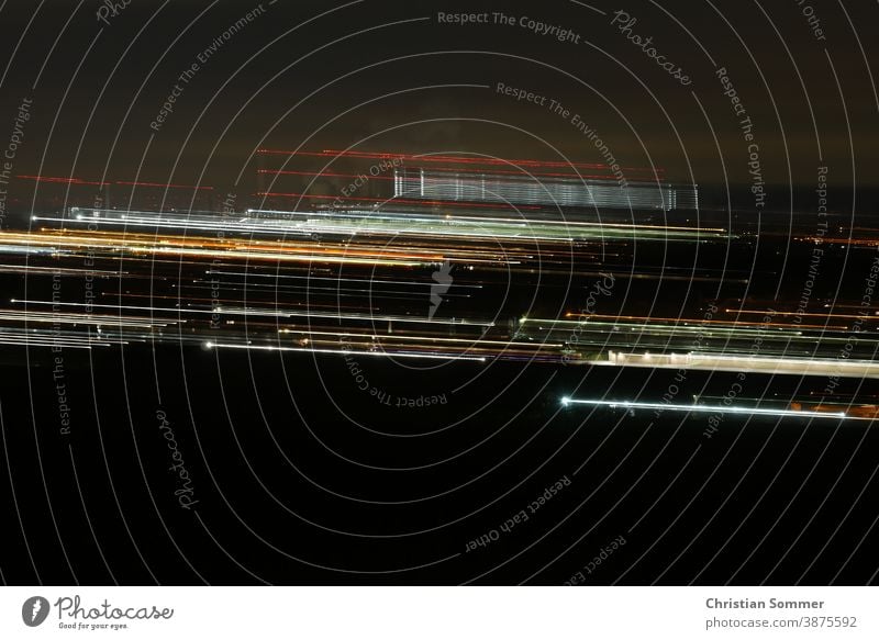 Light lines Nacht night Licht light Effekte Lichtmalerei Kunst Art Experiment Dunkelheit darkness Outdoor Fabrik factory Bunt Kontrast Linien Lines lights