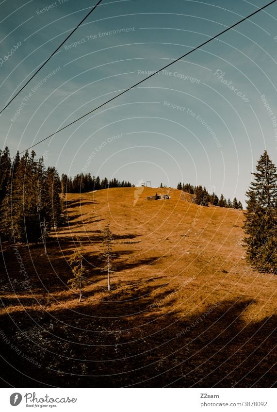 Berglandschaft in den bayerischen Alpen schliersee spitzing wandern herbstfarben outtdoor ausflug bewegung wandertour Berge u. Gebirge alpen bayern himmel blau