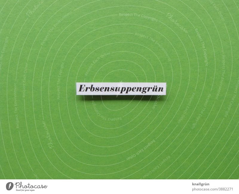 Erbsensuppengrün Farbton Farbe Farbfoto Menschenleer Nahaufnahme Beschreibung Satz Buchstaben Sprache Wort Schriftzeichen Typographie Text Kommunikation