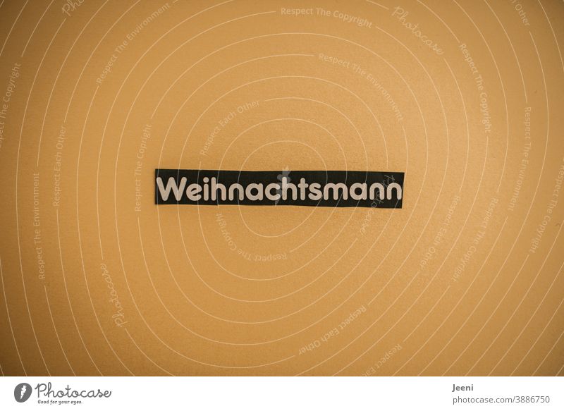 Weihnachtsmann Weihnachten Weihnachten & Advent Weihnachtsgeschenk Wort Text Typographie gold Heiligabend Vorfreude Kind Bescherung Geschenk Geschenke Rentier