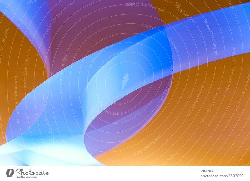 Halbrund Farbe orange blau Grafik u. Illustration Dynamik Form geschwungen Strukturen & Formen abstrakt ästhetisch Design Hintergrundbild Geometrie