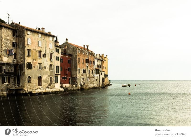 Rovinj Ferien & Urlaub & Reisen Tourismus Ferne Sightseeing Städtereise Sommer Sonne Strand Meer Schönes Wetter Küste Bucht Adria Kroatien Europa Kleinstadt