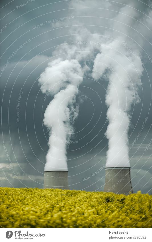 Yellow Strom Technik & Technologie Energiewirtschaft Kernkraftwerk Umwelt Landschaft Himmel Wolken Gewitterwolken Frühling schlechtes Wetter Pflanze Nutzpflanze