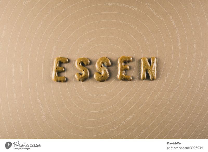 Essen - Wort aus essbaren Buchstaben Nahrungsmittel Ernährung Lebensmittel Gesundheit Zucker Kohlenhydrate lecker Kekse Buchstabenkekse