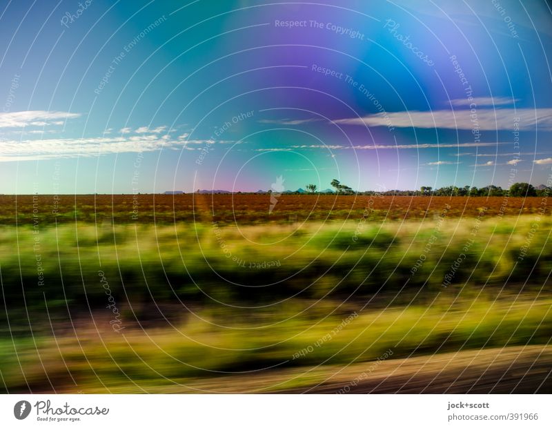 to go a long way Freiheit Landschaft Wolken Schönes Wetter Sträucher Outback Queensland fahren Ferien & Urlaub & Reisen Ferne Warmherzigkeit Ausdauer Horizont