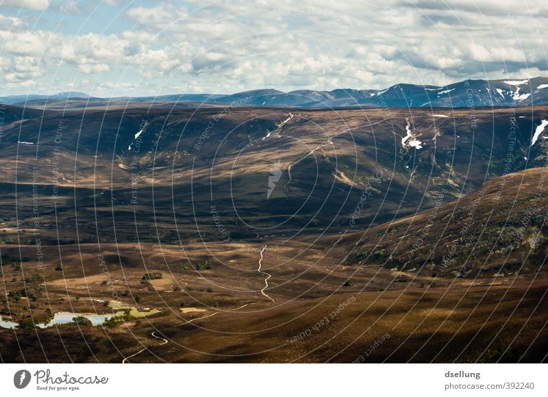 Das gute Land sehen Umwelt Natur Landschaft Erde Wolken Sommer Schönes Wetter Gras Sträucher Hügel Berge u. Gebirge Schneebedeckte Gipfel wandern fantastisch