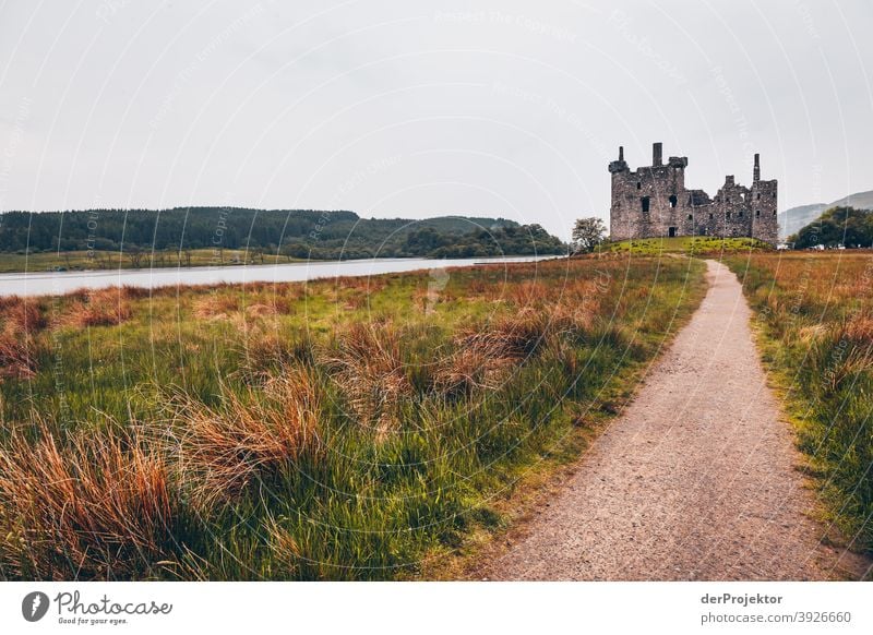 Burgruine in Schottland Freizeit_2017 Joerg Farys derProjektor dieProjektoren Starke Tiefenschärfe Sonnenaufgang Sonnenstrahlen Sonnenlicht Silhouette Kontrast