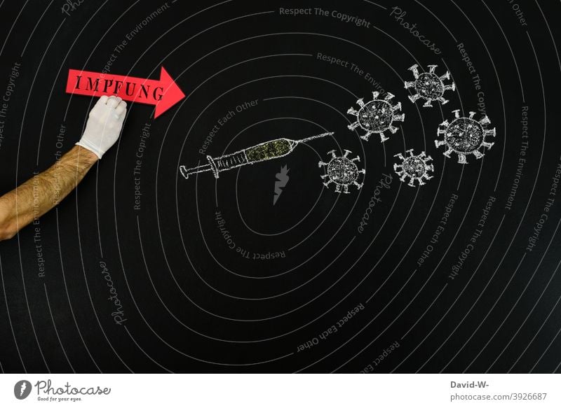 Impfung - Impfstoff gegen den Coronavirus coronavirus Pandemie Spritze Virus Bakterien Impfschutz impfen Impfpflicht Schild Hinweis