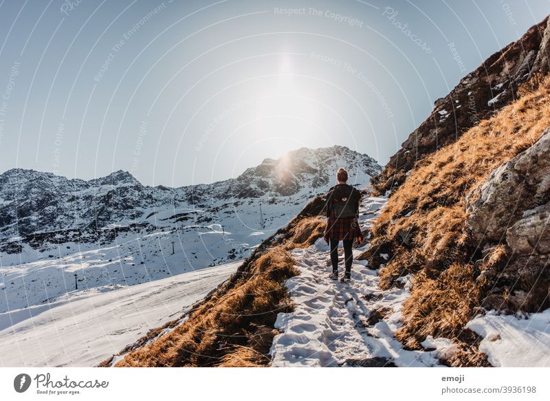 Winterwandern in Arosa, Graubünden, Schweiz winter schnee schweiz Berge u. Gebirge Alpen blau kalt tourismus ausflugsziel Panorama (Bildformat) Natur arosa Eis