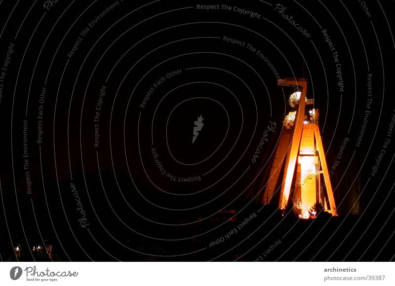 Zechenturm bei Nacht Langzeitbelichtung Nachtaufnahme Industrie nacht. turm zechenturm Turm alt