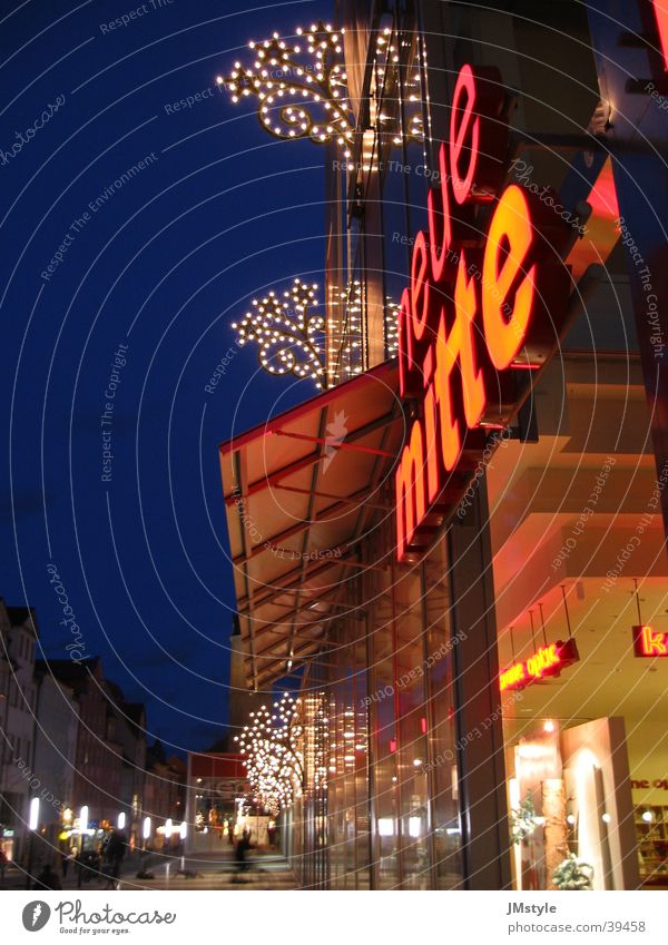 Neue Mitte Jena Nacht Stadt Gebäude Architektur Weihnachten & Advent Beleuchtung