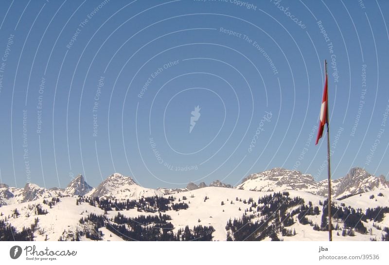 Panorama im Saanenland Gstaad Schweiz Fahne Panorama (Aussicht) Luft Berge u. Gebirge blau Himmel groß