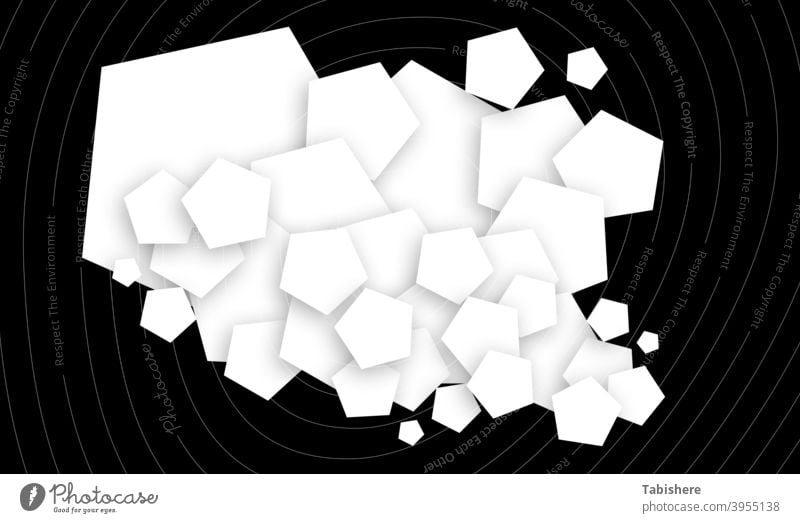 Pentagon Form Design weichen Schatten auf schwarzem Hintergrund stock photoAbstract, Am Rande der, Hintergründe, schwarz und weiß, schwarzer Hintergrund