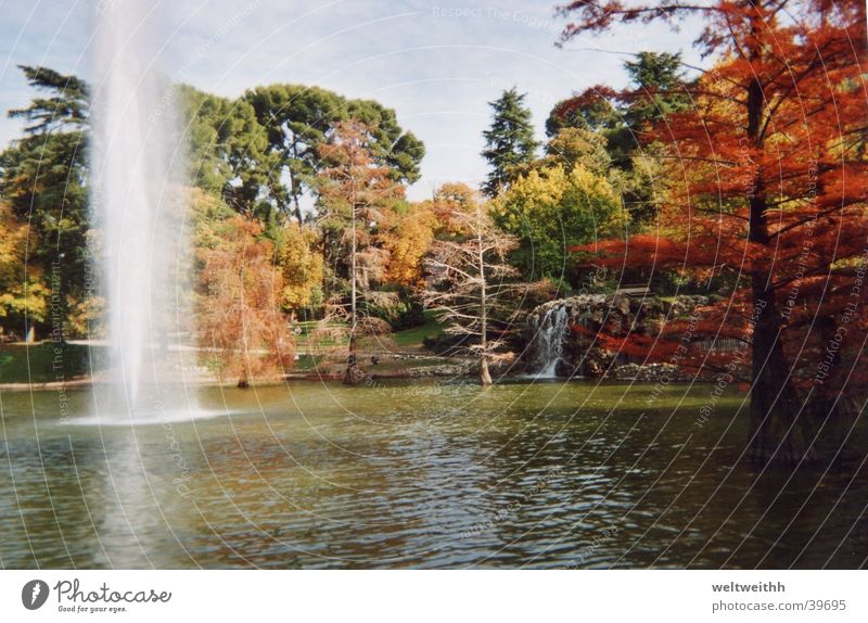 Retiro Park Madrid Herbst See Berge u. Gebirge