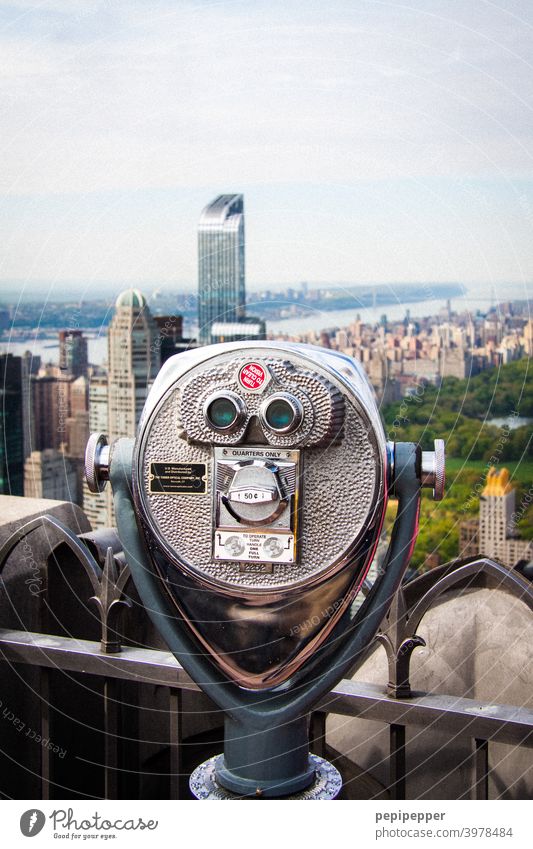 Fernrohr, Urban Face in New York mit Blick auf den Central Park Ferne New York City New York State New York skyline USA Amerika Manhattan Hochhaus Skyline