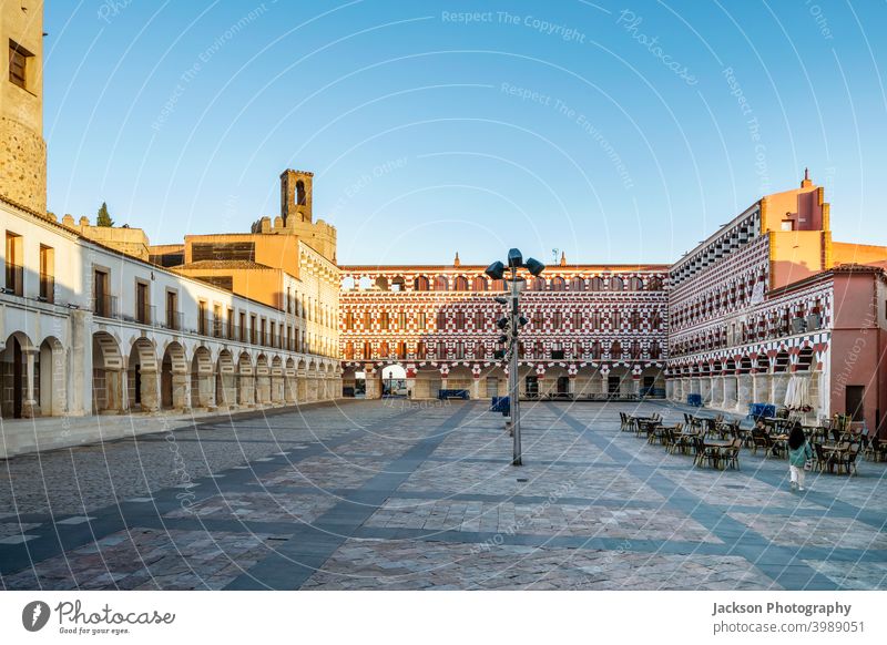 Plaza Alta Platz in der Altstadt von Badajoz, Extremadura, Spanien badajoz plaza alta Wahrzeichen Quadrat Markt Rathaus Stadtbild Erbe Quaderstein berühmt