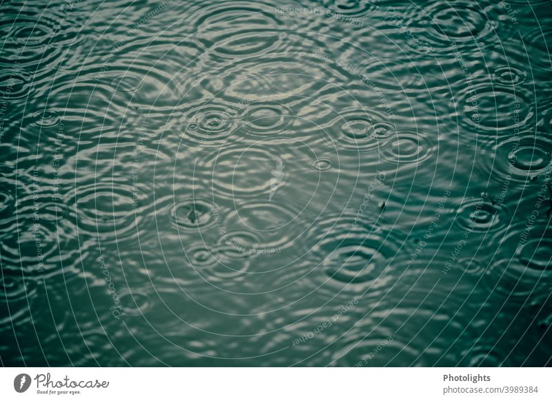 Regentropfen tanzen auf einer Pfütze nass Wassertropfen regnerisches Wetter Landschaft Regentag regnet Regenguss Außenaufnahme Menschenleer Schwarzweißfoto