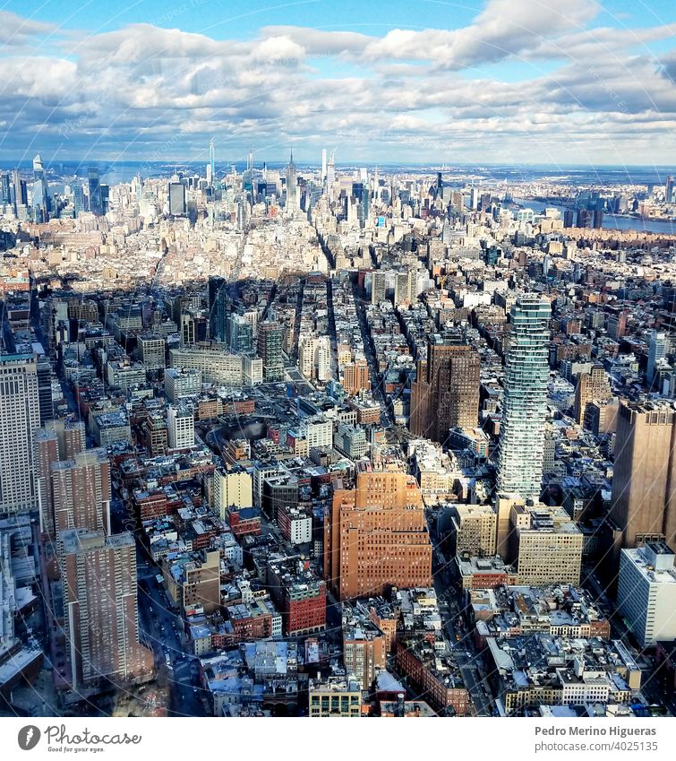 Ansichten der Stadt New York. uns Gebäude Architektur Antenne Skyline Büro neu amerika Business urban Großstadt Wolkenkratzer Himmel Manhattan Stadtlandschaft