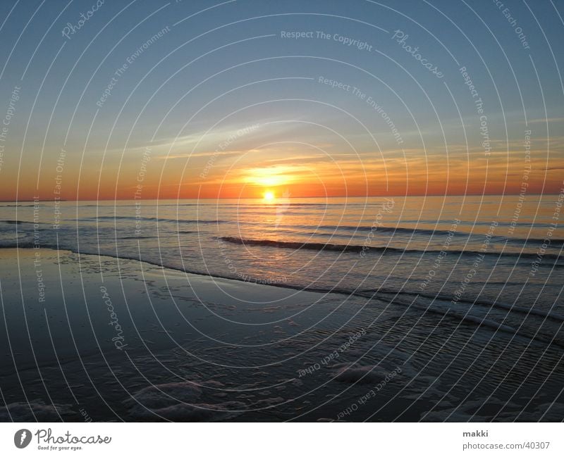 Sonnenuntergang Meer Rømø Strand Romantik Abenddämmerung Europa