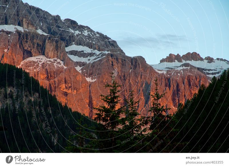 Dolomitenglühn Ferien & Urlaub & Reisen Abenteuer Berge u. Gebirge Natur Landschaft Himmel Sonnenaufgang Sonnenuntergang Klima Klimawandel Wetter Baum Felsen