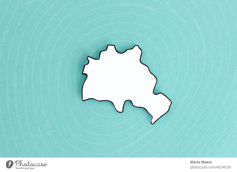 Bundesland/Stadtstaat Berlin als Papier-Silhouette Grenzen Landespolitik Hintergrundbild neutral Grafik u. Illustration Deutschland Hintergrund neutral