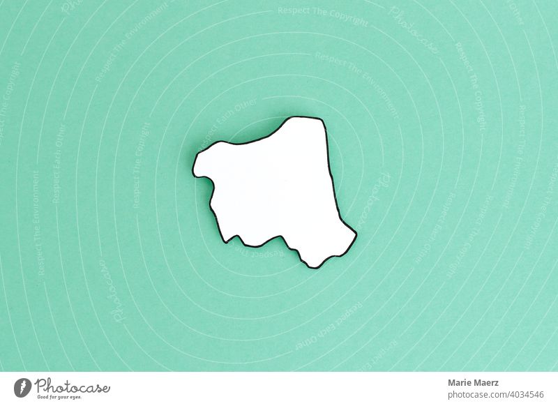 Bundesland/Stadtstaat Hamburg als Papier-Silhouette Strukturen & Formen Hintergrund neutral Design Papierschnitt weiß Grafik u. Illustration einfach